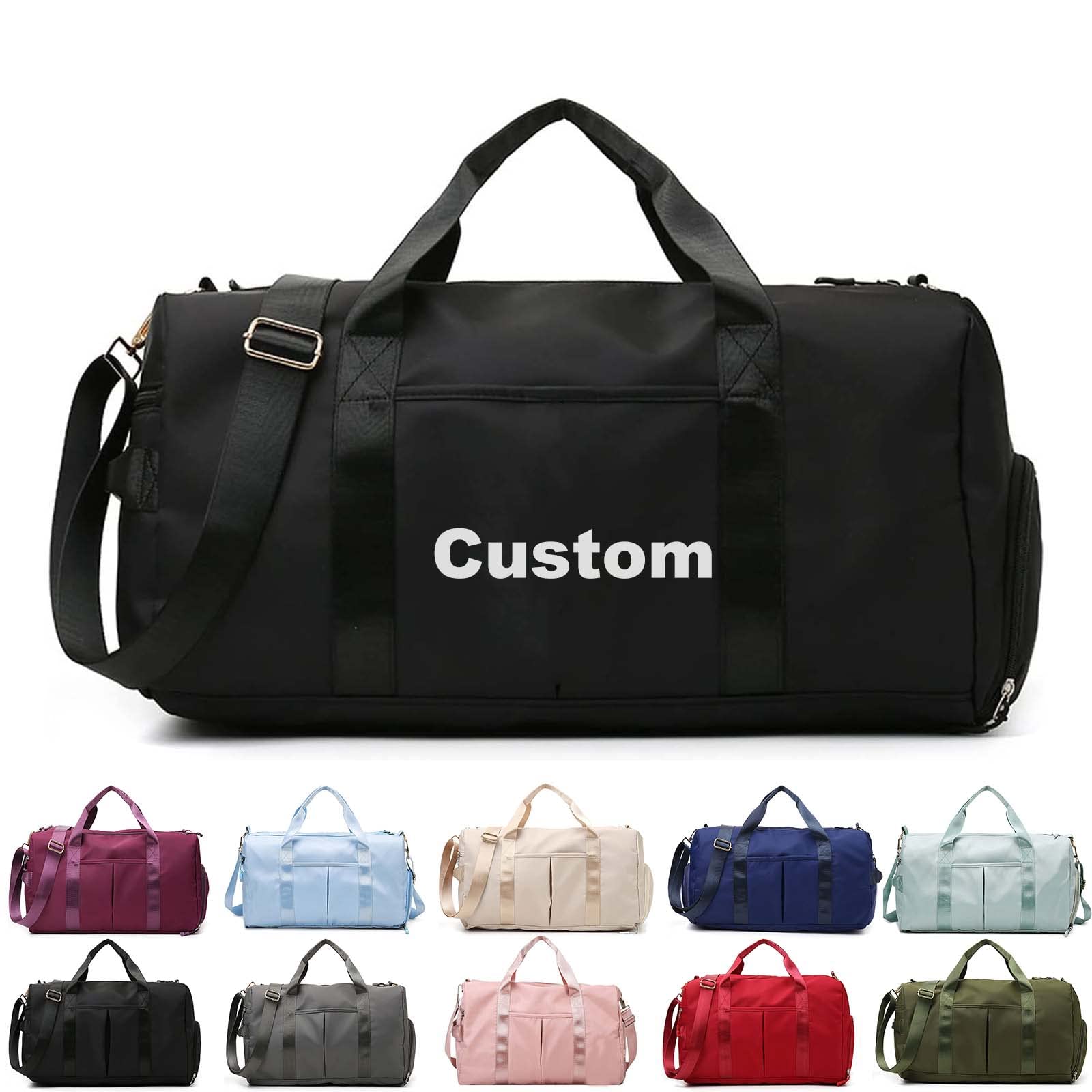 Personalized Duffle Bag, Custom Name Dance Bag for Girls, Personalized Embroidered Sports Gym Bag with Shoes Compartment for Women Girls (Black)