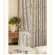 Geometric Blackout Window Curtains 1 Panel Bohemian Style Jacquard Darkening Curtains Rod Pocket Window Drapes for Living Room Bedroom 63" W x 84" L Cream