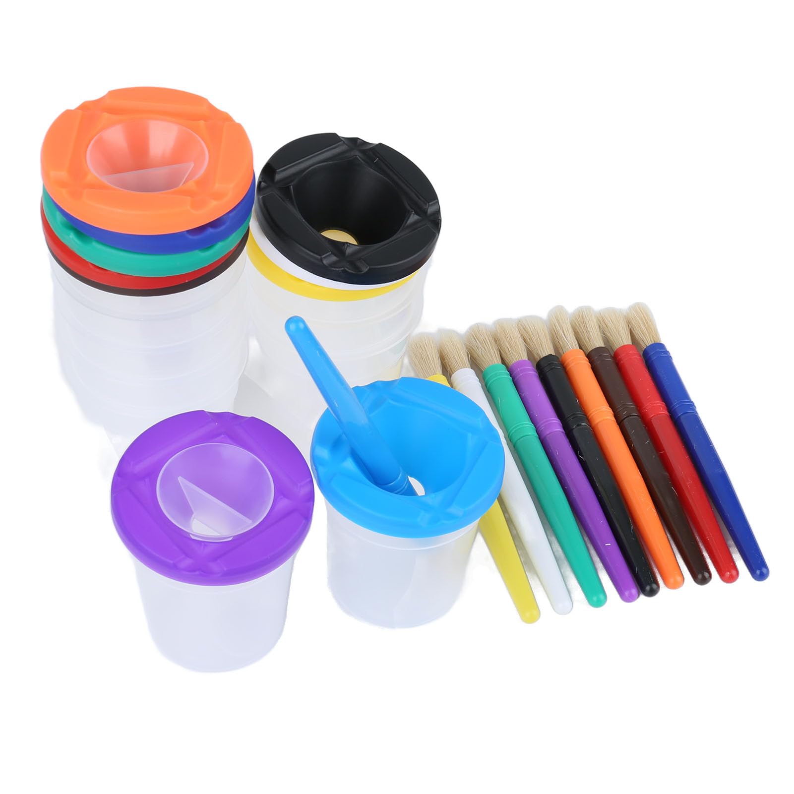 Lot De 46 Pots De Peinture Vides Et Pinceaux, 12 Bandes, 72 Palettes De 3 Ml - 9