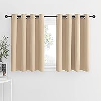 Vista 165 de NICETOWN - Cortinas opacas graduadas para ventanas pequeñas del baño, cortinas de privacidad de 30 pulgadas de largo para mini lavandería y cocina
