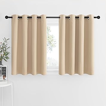 50% off: NICETOWN Window Treatment Kitchen Curtains Christmas Grommet-Top Short Curtains Drapes Panels for Kitchen Window (Biscotti …