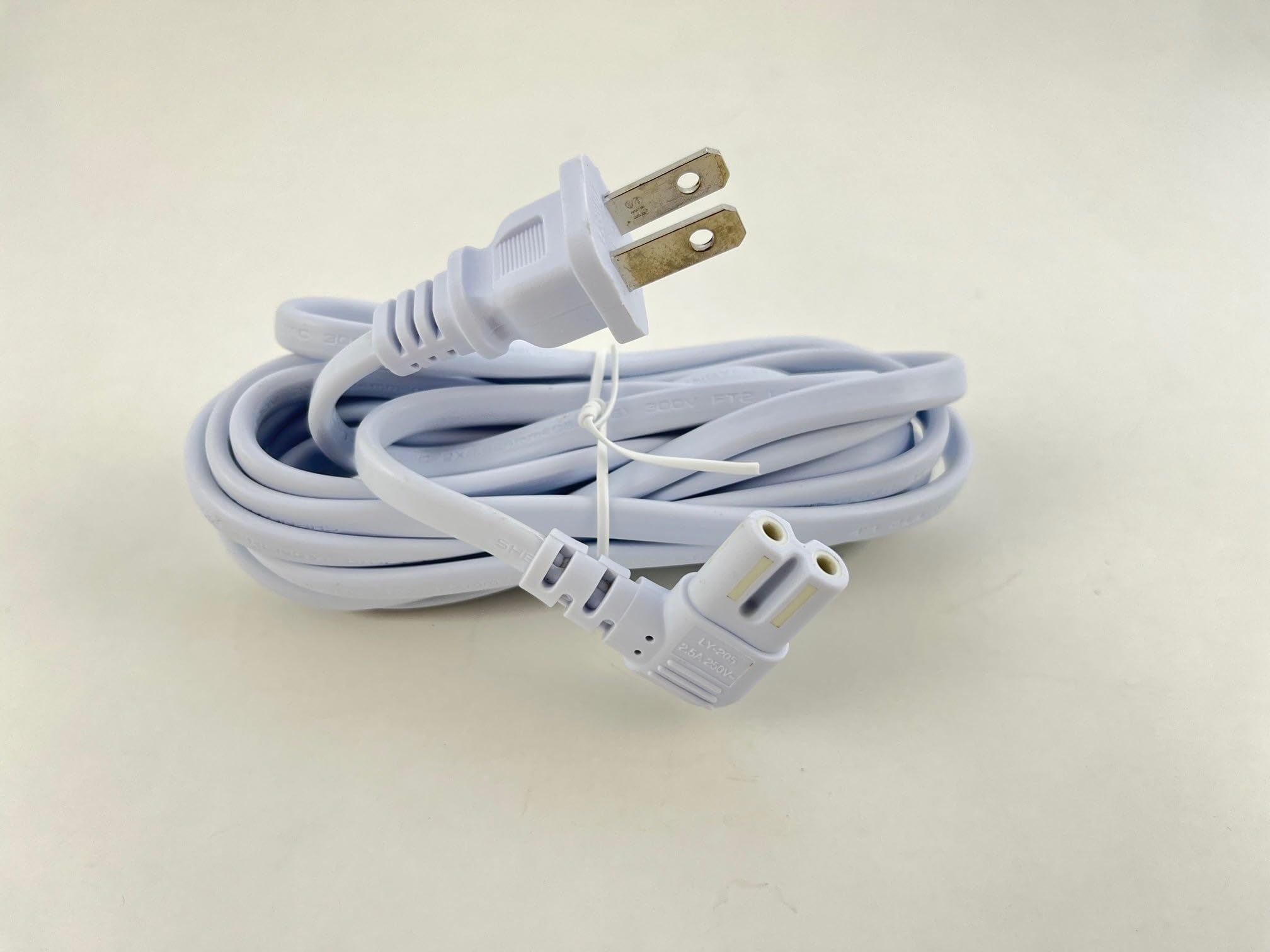 OMNIHIL [UL Listed] Extra Long White 10FT L-Shaped C7 Power Cord Replacement for Dynaudio Xeo 2