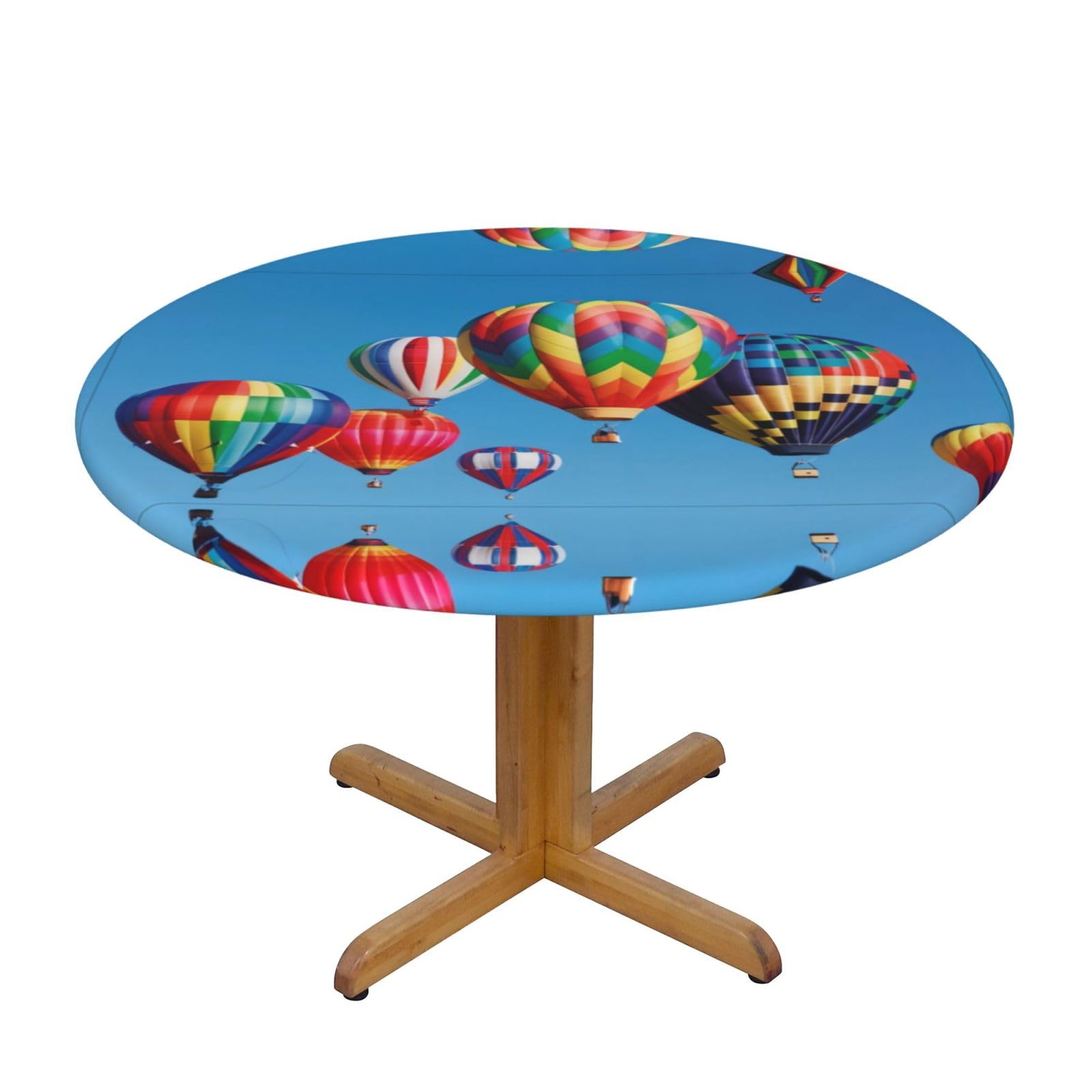 ZQYTGFDC Hot Air Balloons M Decorative Round Tablecloth Waterproof Anti Stain Oil Proof Size for 40 50 inch