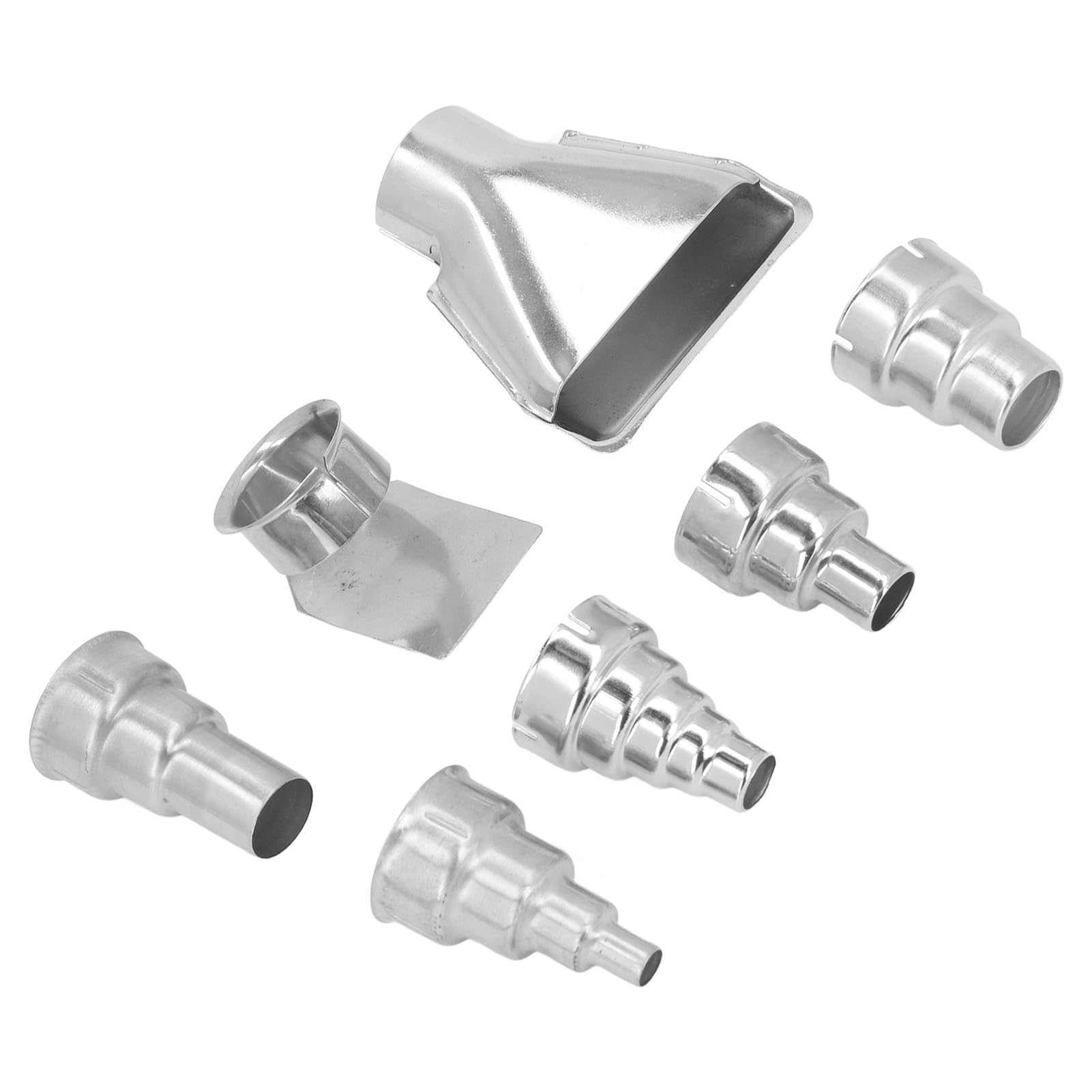 Kadimendium Stainless Steel Heat Gun Nozzle Set with 7 Different Shapes Compatible with 1500-2000W Hot Air Gun for 35mm Pipe Welding PVC Shrinking, Kadimendiummh9boefvpy