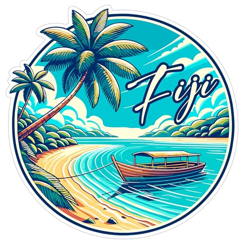 Fiji Sticker 4 Inch City Travel Souvenir Destination - Waterproof Vinyl Decal for Laptop Water Bottle Car Tumbler - Durable Aesthetic Long-Lasting Stickers for Adults ID44990