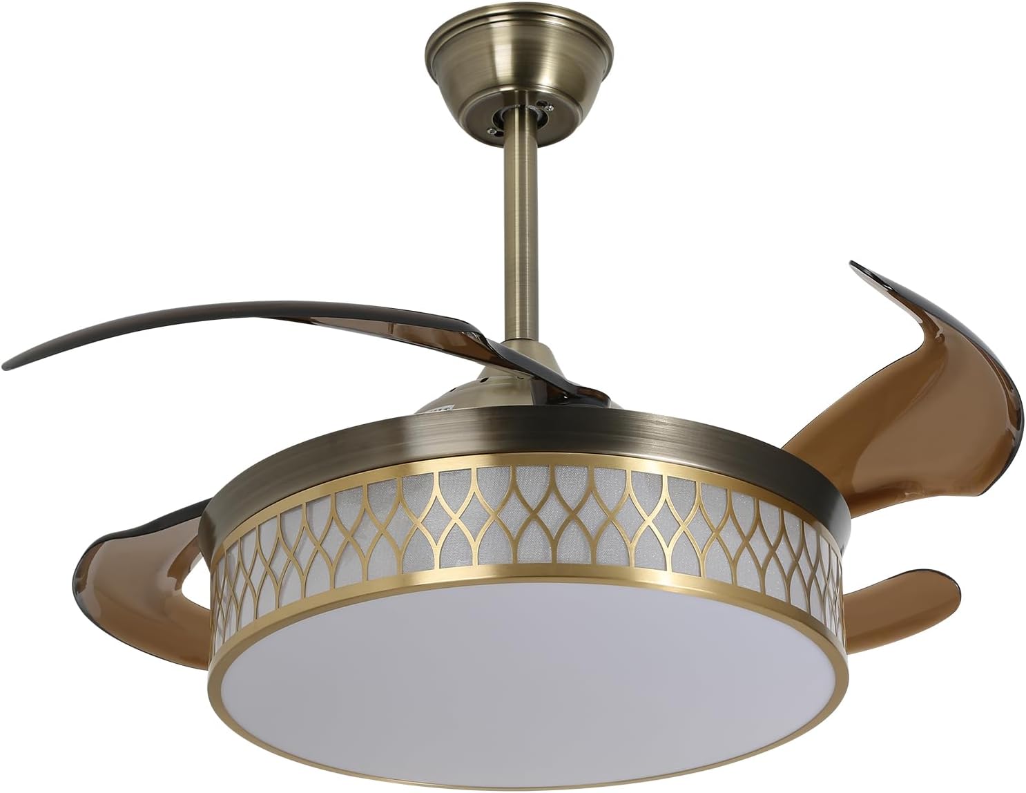 Flush Mount Ceiling Fan with Lights Remote Control 42 inch Ceiling Fan Light with Reversible Quiet Motor for Bedroom, Living Room, Apartment