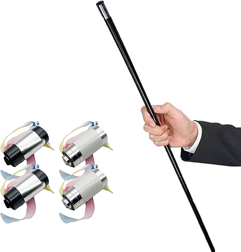 Bastón de bolsillo mágico de plástico de 35.4 pulgadas (35.4 in) plegable con aspecto mágico, Bo de bolsillo mágico con video turorial, trucos de