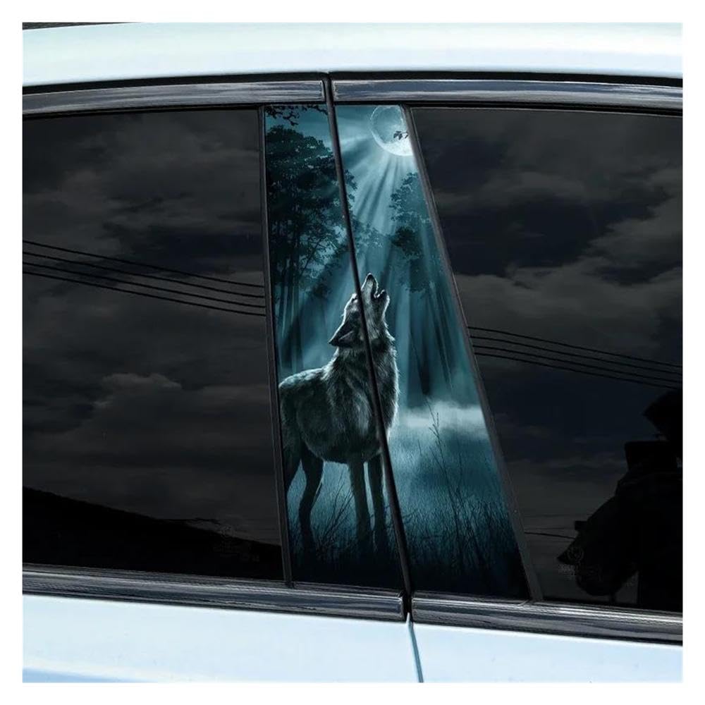 Autocollants voiture loup édition pleine lune finition imperméable
