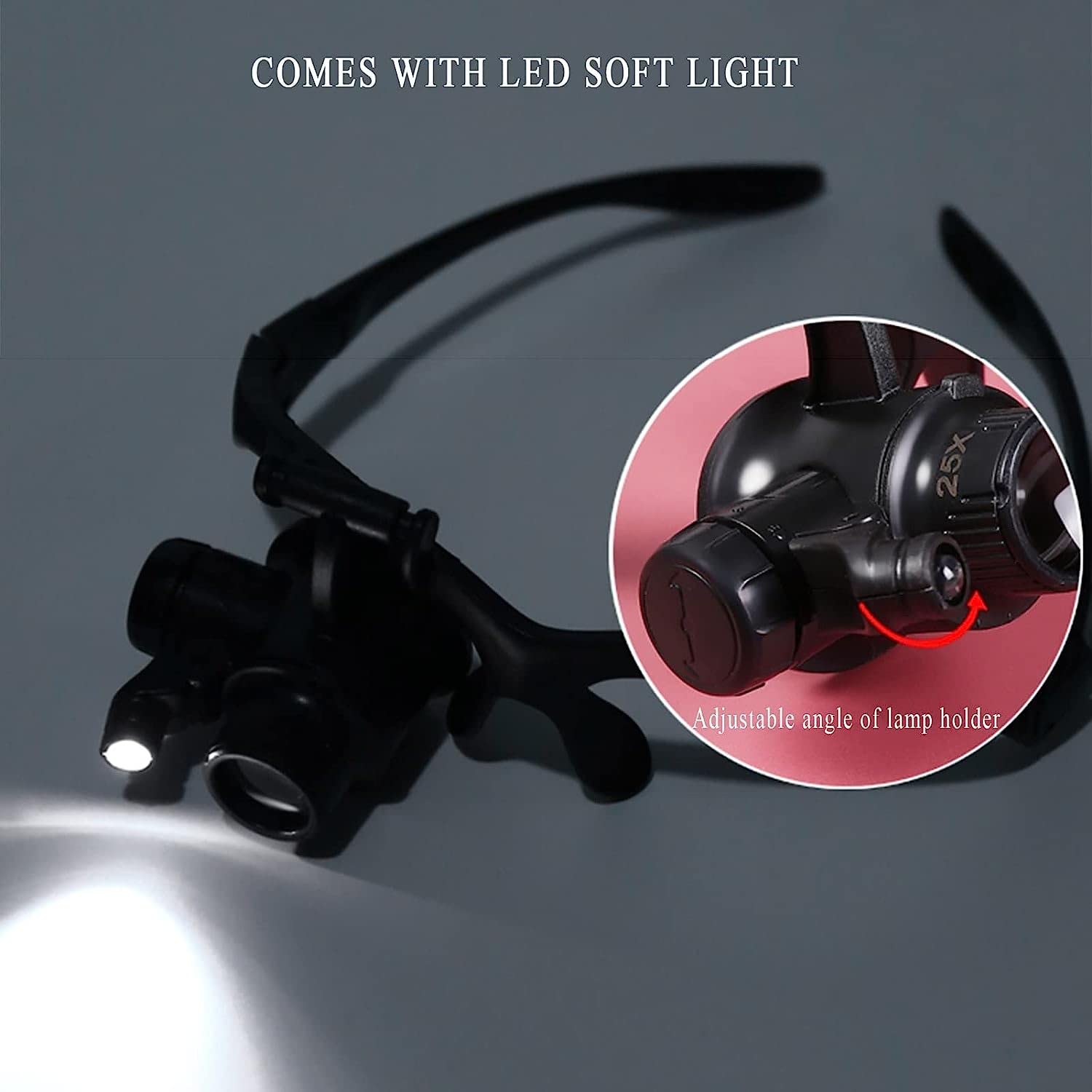 Vergrößerungsglas Mit Led-Beleuchtung, Kopfhalterung, Vergrößerungsglas Mit 4 Austauschbaren Linsen, Vergrößerungsglas Für Uhrenreparaturen, Lesebrille Für Senioren