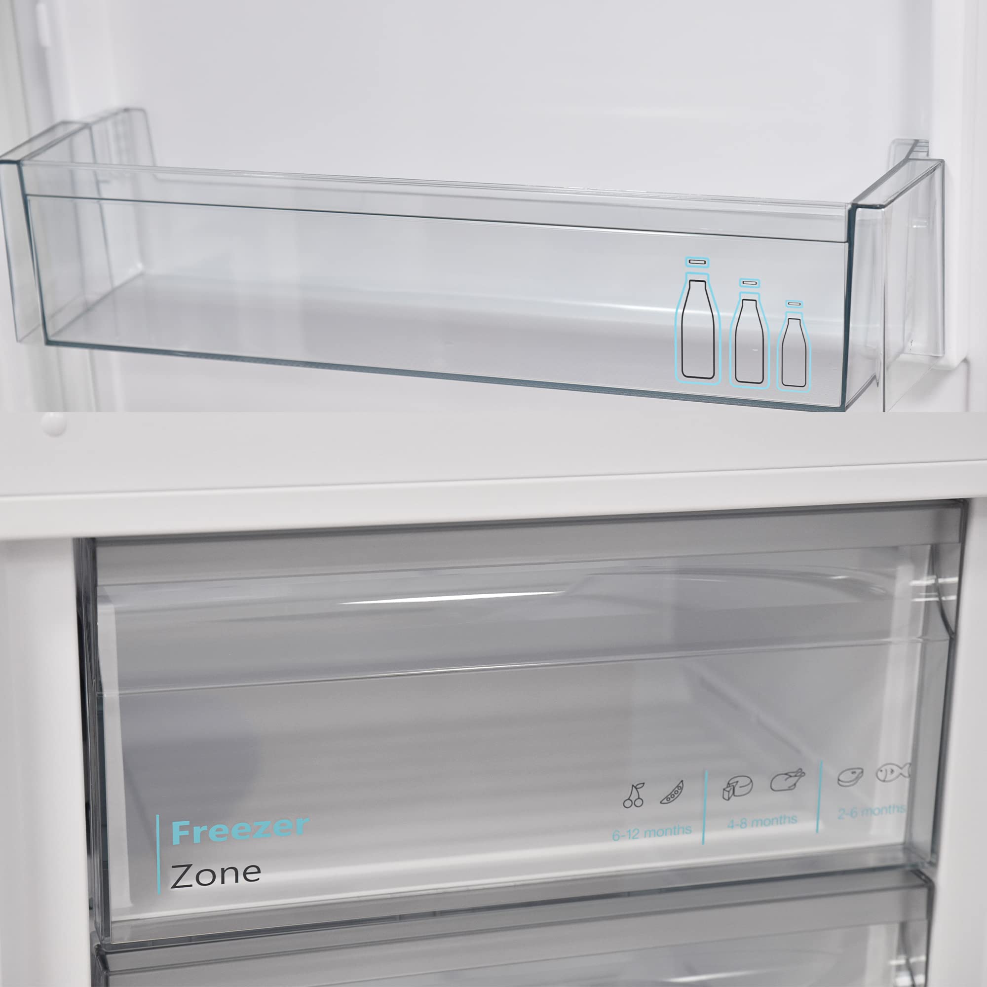 SHARP Kühl-Gefrierkombination SJ-BA09RMXWC-EU/Breite 60 cm/Kühlteil 207 L/Gefrierteil 88 L/AdvancedNoFrost/DualControl/Weiß