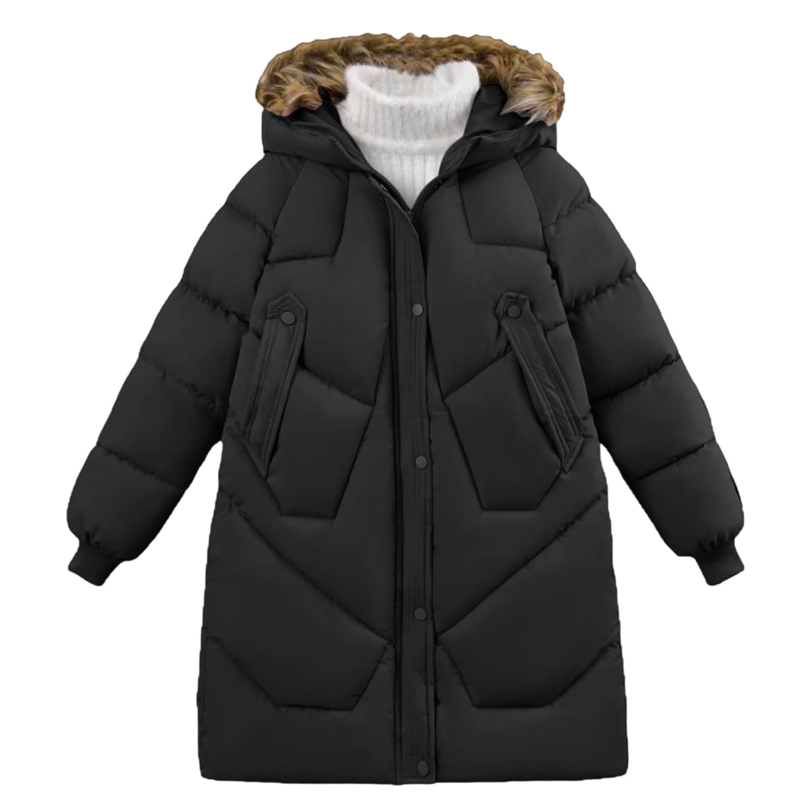 Genérico Abrigos NiñAs Invierno - Abrigo Largo De Invierno para NiñAs Chaqueta De PlumóN Gruesa Y CáLida para NiñOs PequeñOs Y Grandes con Capucha Resistente Al Viento