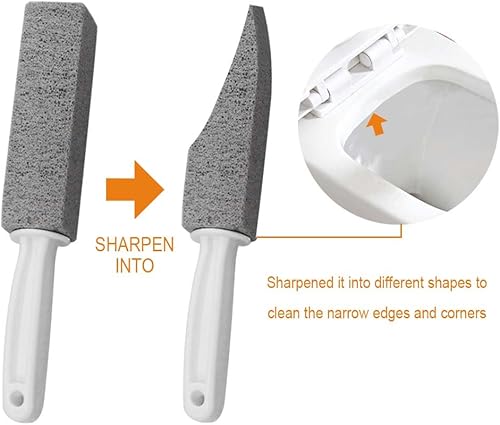 Miniatura 6 de Paquete de 4 piedras pómez para inodoro con asa, piedra pómez limpiadora de inodoros, piedra pómez para limpieza de inodoros, bloque de piedra pómez