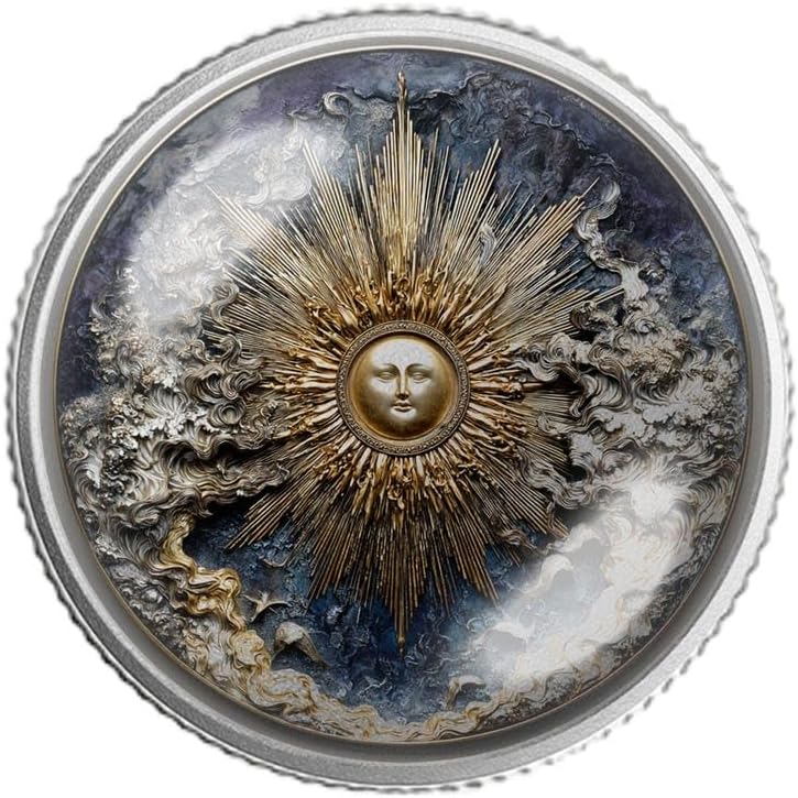 Radiant Sun Sobriety Coin | Personalized AA NA Recovery Token | Custom Name Sobriety Date | Gold or Silver | Sobriety Chip Gift (Silver)