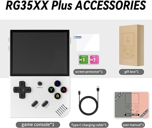 Miniatura 9 de RG35XX Plus Consola de juegos portátil, tarjeta TF 64G, sistema Linux Quad Core consola de videojuegos retro, pantalla IPS de 3.5 pulgadas, consola