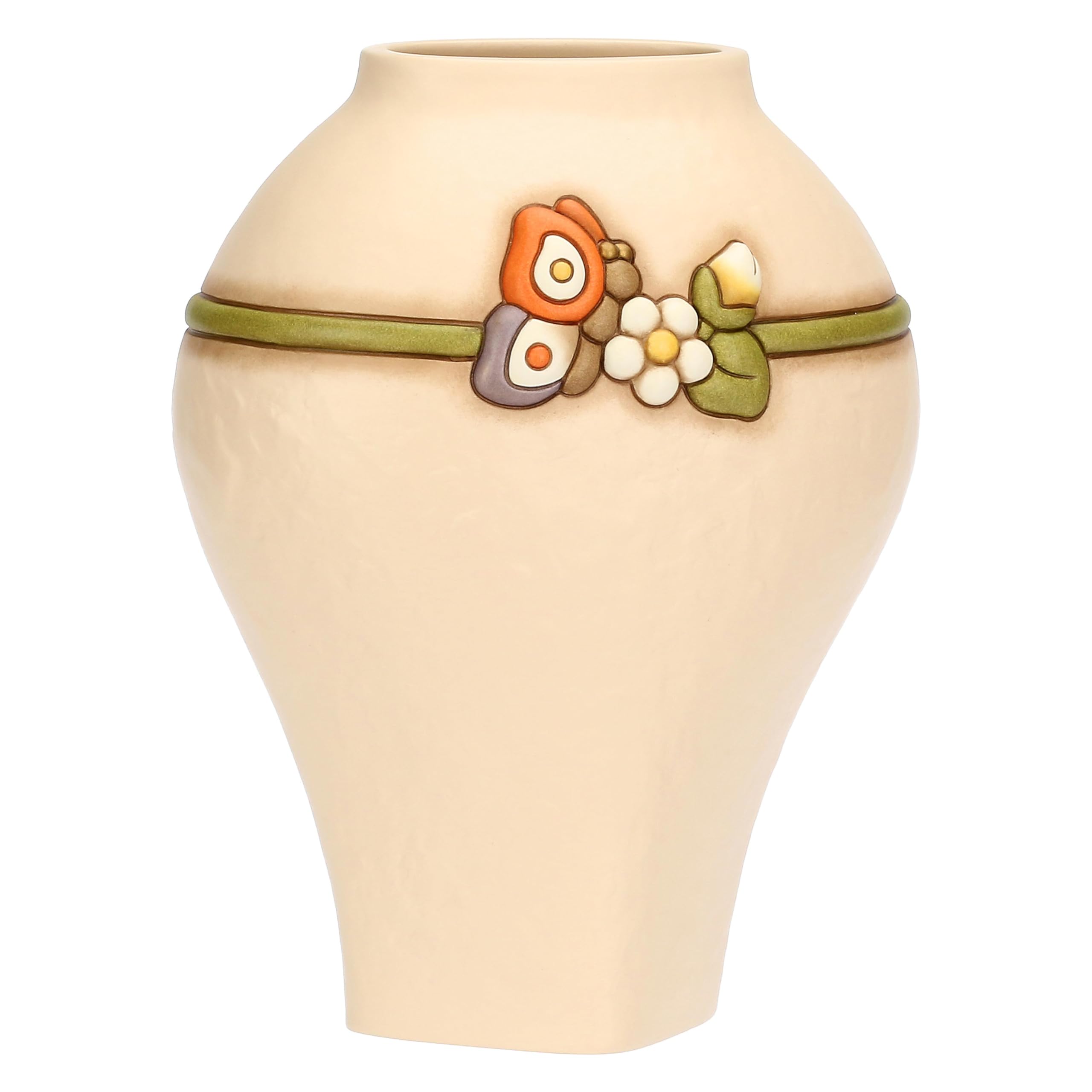 Thun Vaso con Farfalla, Grande, Ceramica, Collezione Country Bloom, 20,4 x 14,7 x 26,1 cm
