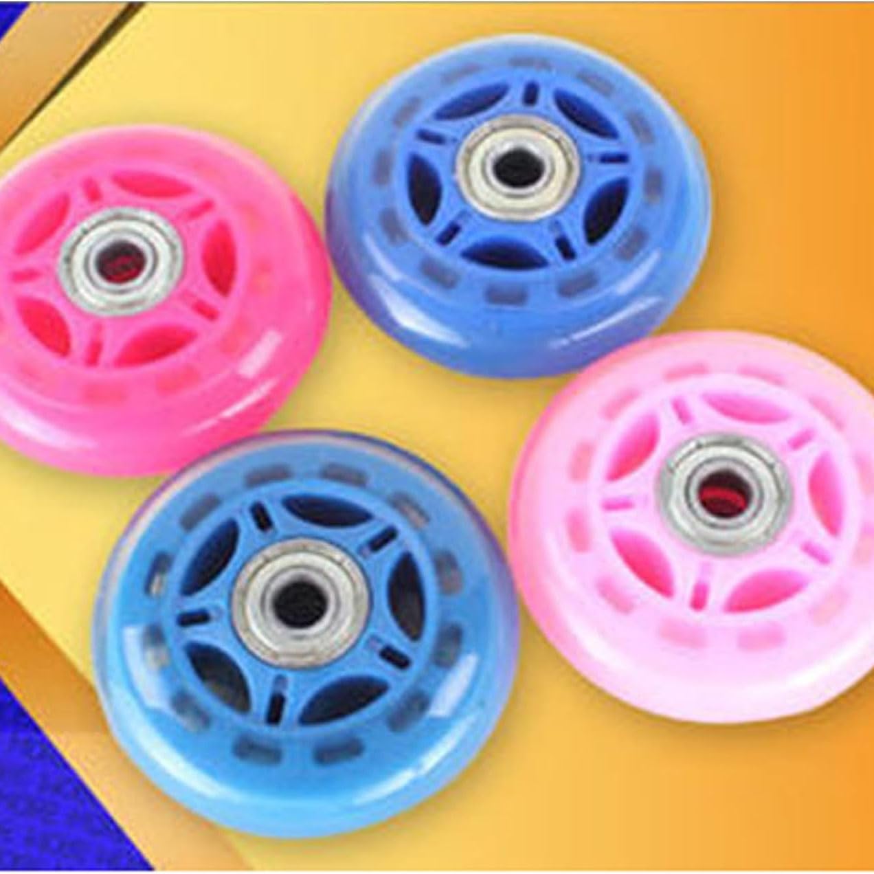 Roues de Patins à Roues alignées 85A 64 mm/68 mm/70 mm Roues de Rechange pour Patins à roulettes avec roulement pour intérieur et extérieur, Lot de 8, Rose, 64 mm