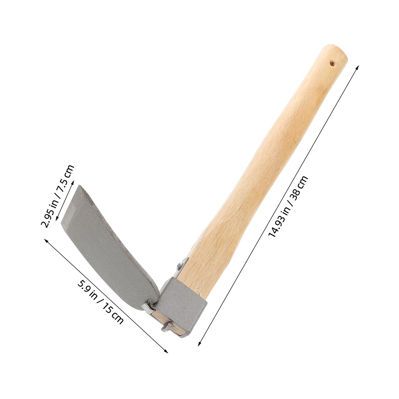Pequeña Azada de Jardín de Acero Mango de Madera Ergonómico, Herramienta Manual para Desherbar y Paisajismo en Jardinería, Pack de 2 Piezas