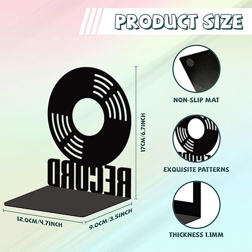 Miniatura 2 de Peacoblue Sujetalibros de metal para estantes, modernos tapones decorativos resistentes para libros de estudio, para oficina, escritorio, estante,