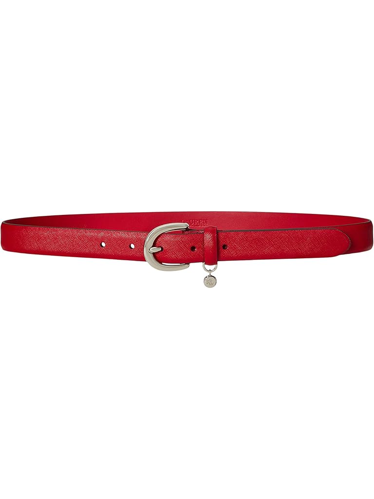 Red Lauren Ralph Lauren Charm Crosshatch Leather Belt
