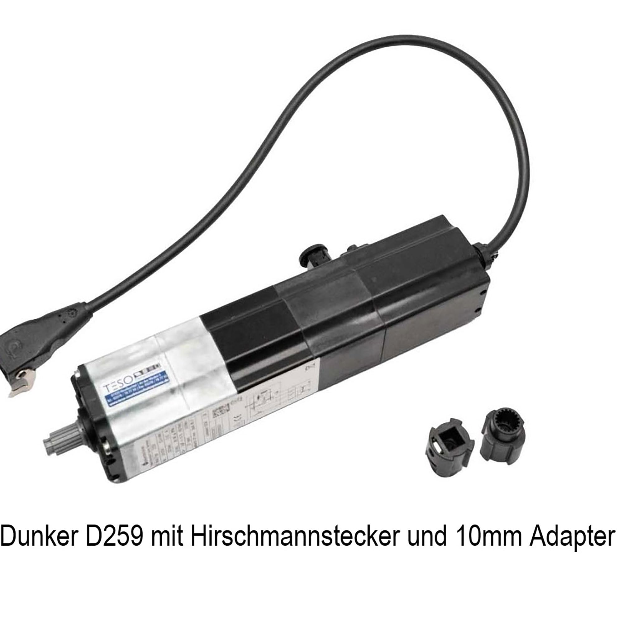 Dunker D259 - Motor Enrollador Persiana Romana (6 Nm y 26 rpm, marcha a la izquierda), repuesto para: D234, D238B, D204 AE, D204, D239 y D249