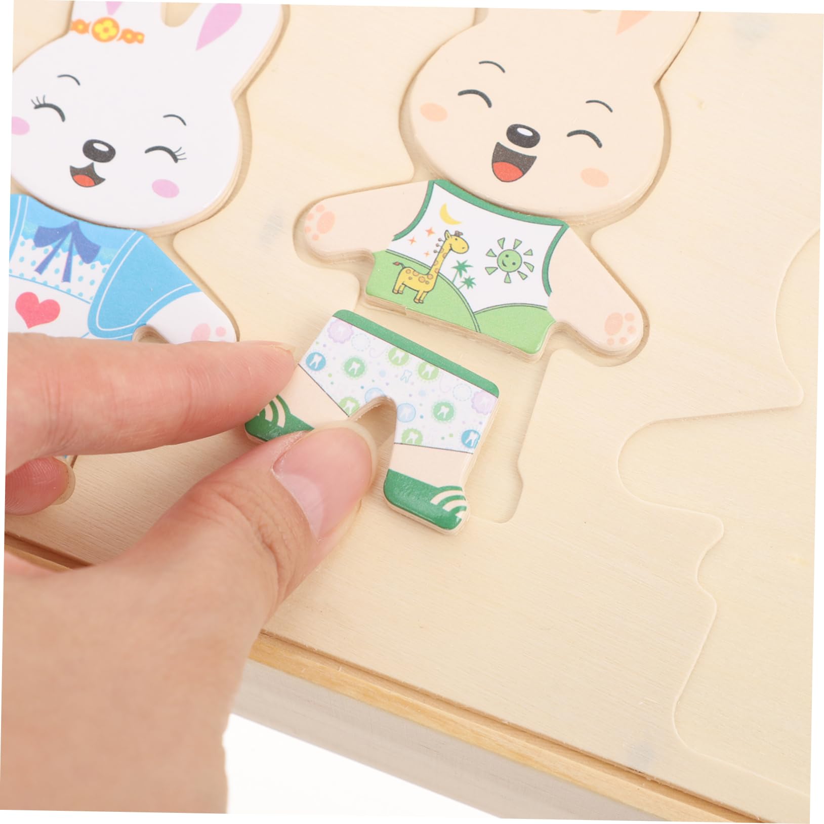 Toddmomy Juego de Madera de Animales para Niños Diseño de Dibujos Animados, Juego Educativo Creativo para Mejorar la Creatividad y Diversión