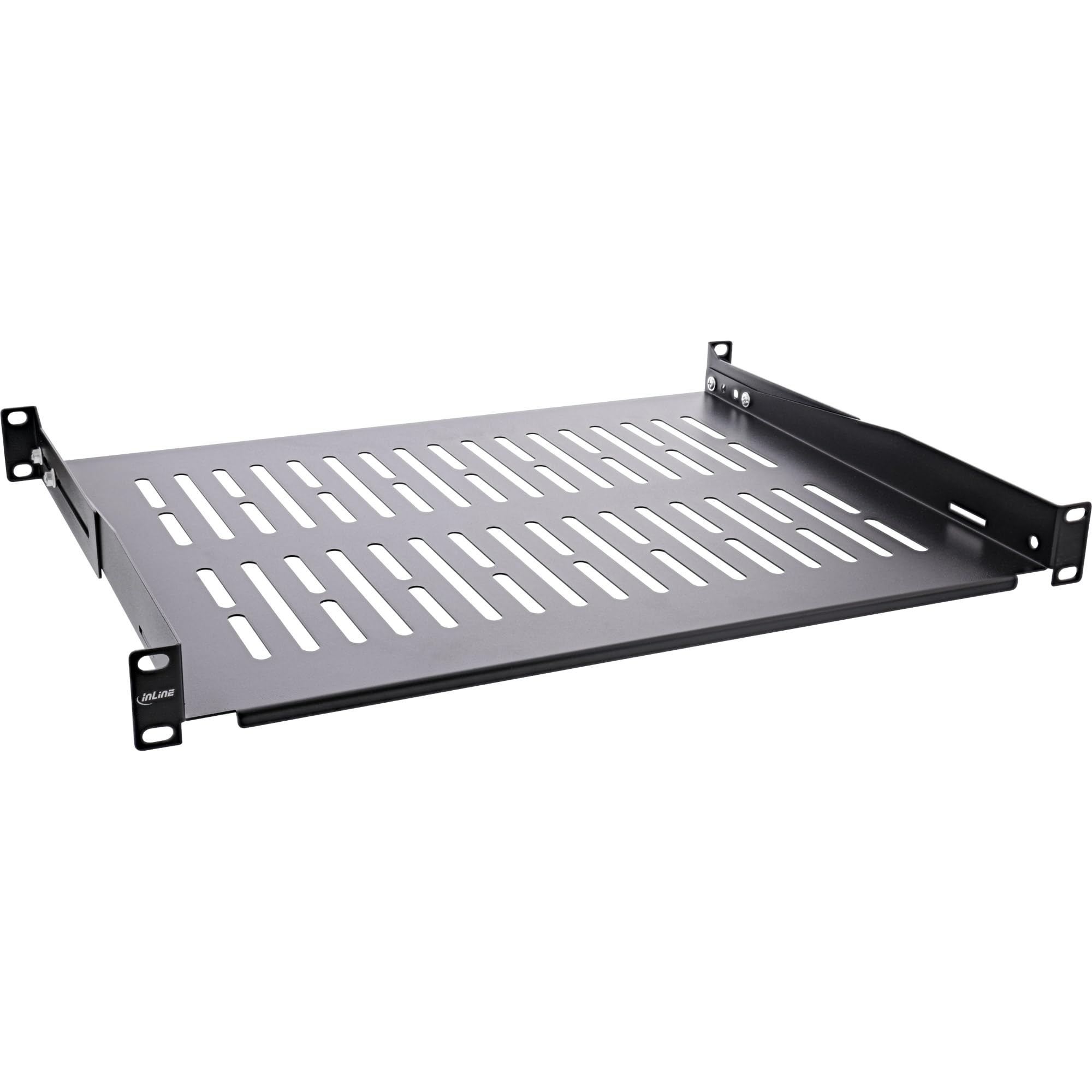 InLine 19114C Tablette 19", 350 mm, 50 kg, 1U, RAL 9005 Noir, 19114C
