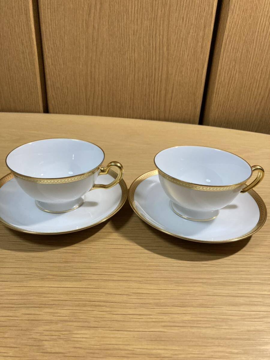 ノリタケ 大倉陶園 片葉金蝕 6客