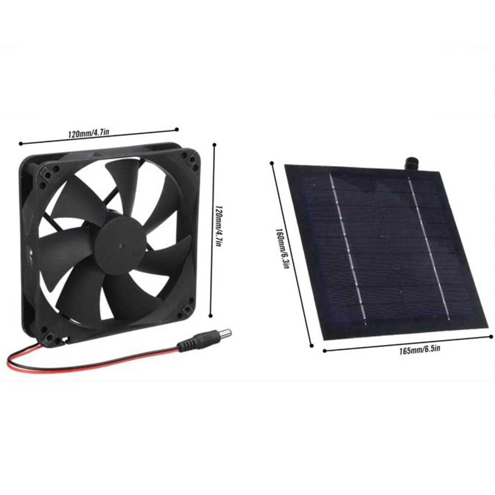 20W 12V Panel słoneczny Wentylator wyciągowy Wyciąg powietrza Mini wentylator Panel słoneczny Wentylator zasilany dla psa Kurnik Szklarnia