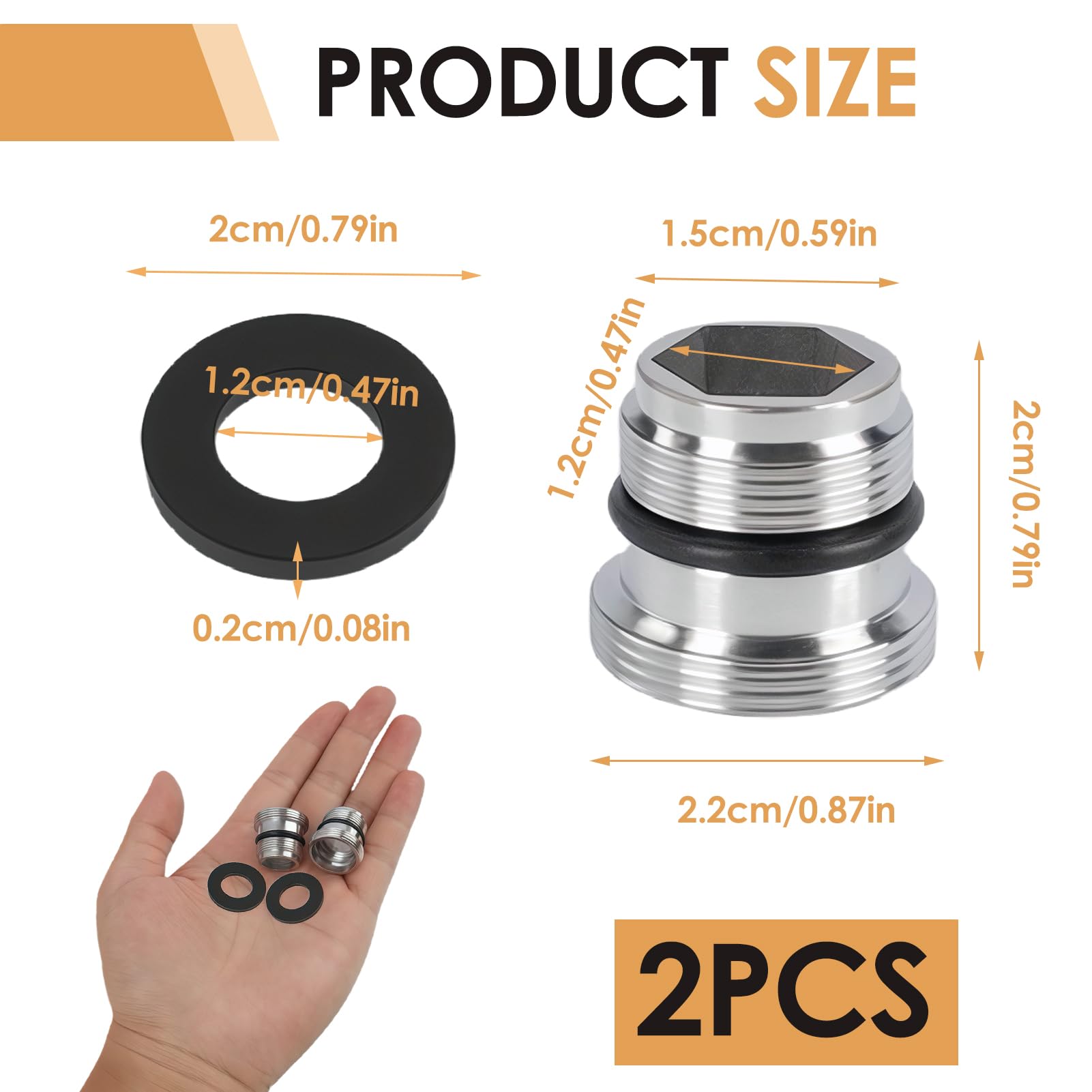2 Pezzi Adattatori per Rubinetto M18.5 a M22 in Metallo, Connettori per Filtri Acqua e Aeratori, Realizzati in Rame e Acciaio Inossidabile, Resistenti alla Corrosione per Cucina e Bagno