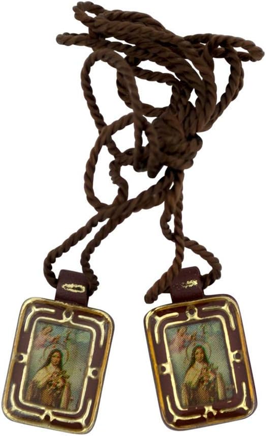 VILLAGE GIFT IMPORTERS Small Mini Economy Scapulars | Over 15 Different Subjects Saints | Perfect for Kids or Groups | Christian Jewelry (Saint Therese), Resin