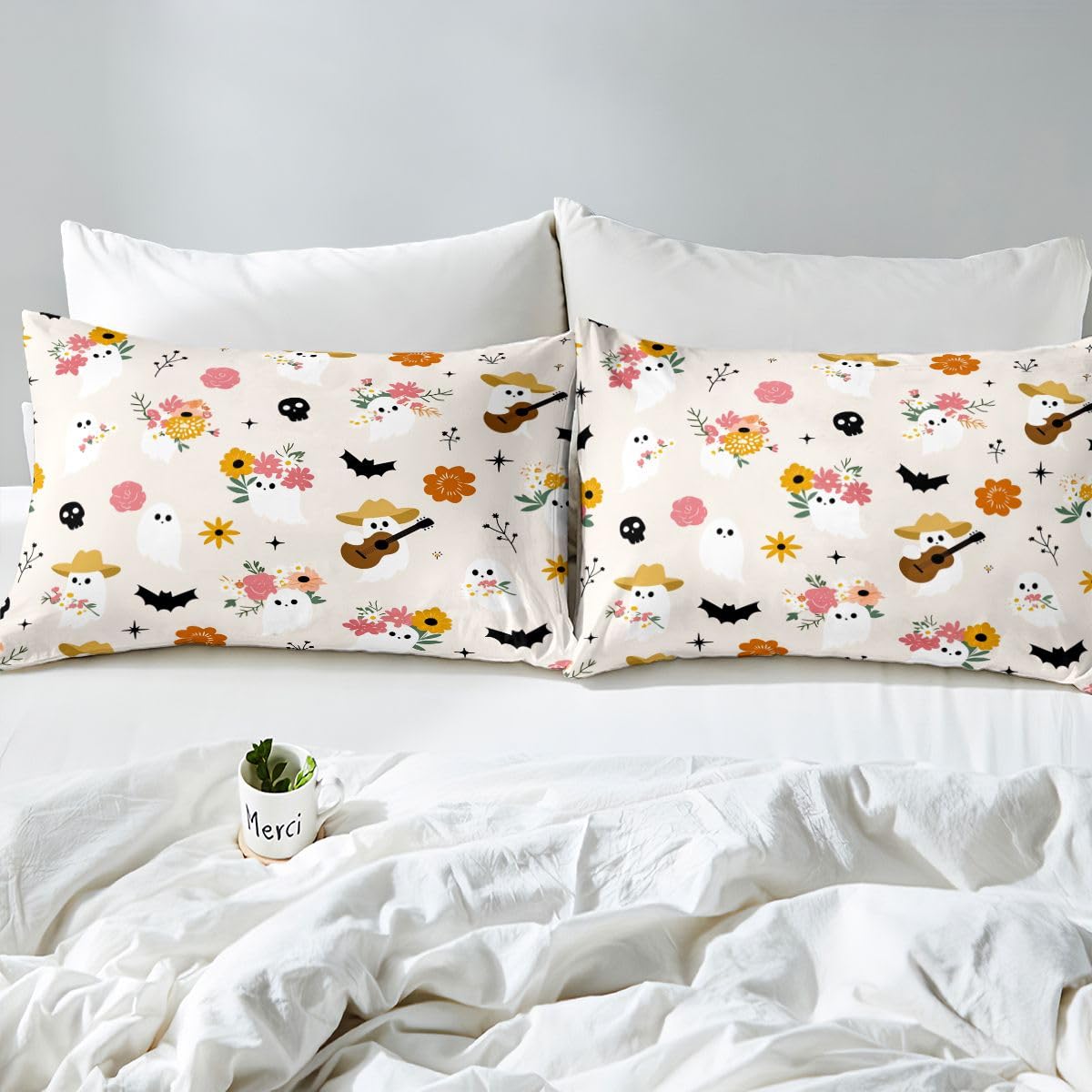 Homewish Copripiumino per letto super king size, motivo floreale con
