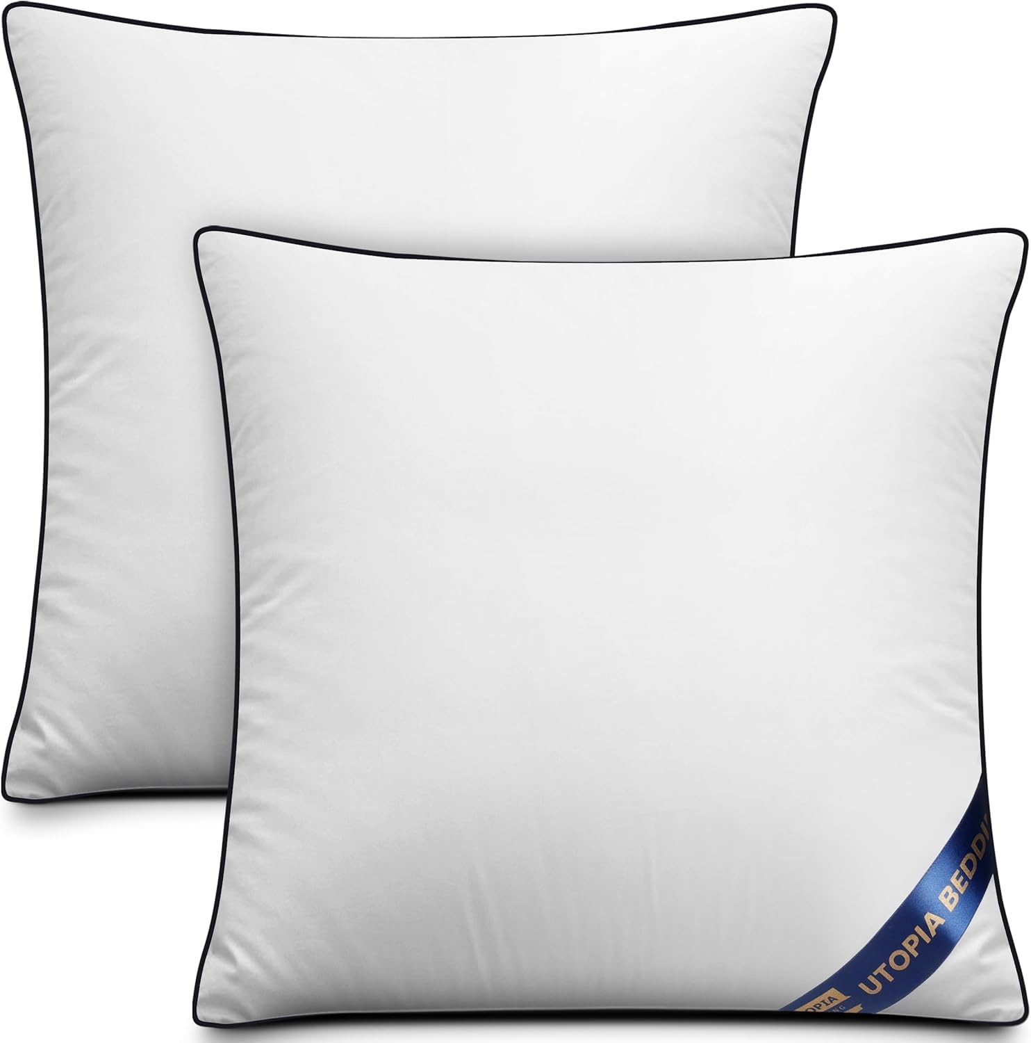 Utopia Bedding Throw Pillow Inserts (Pack of 2, White), 24 x 24 Inches Decorative Indoor Pillows for Sofa, Bed, Couch, Cushion Sham Stuffer