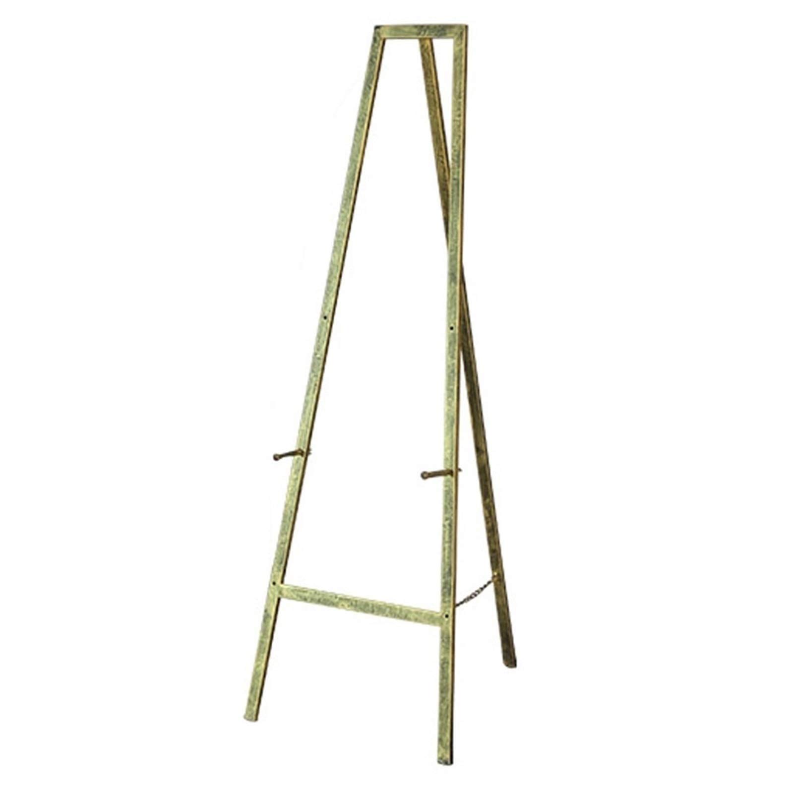 HADECOLL Art Drawing Stand,European Wrought Iron Oil Painting Easel Wedding Welcome Display Holder Angle And Height Adjustable,Gold-150Cm