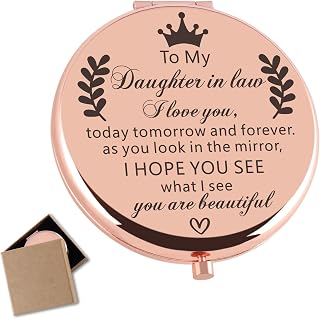Daughter in Law Gifts from Mother in Law Rose Gold Compact Mirror Wedding Day Birthday for Daughter in Law Best Gifts for Daughter in Laws