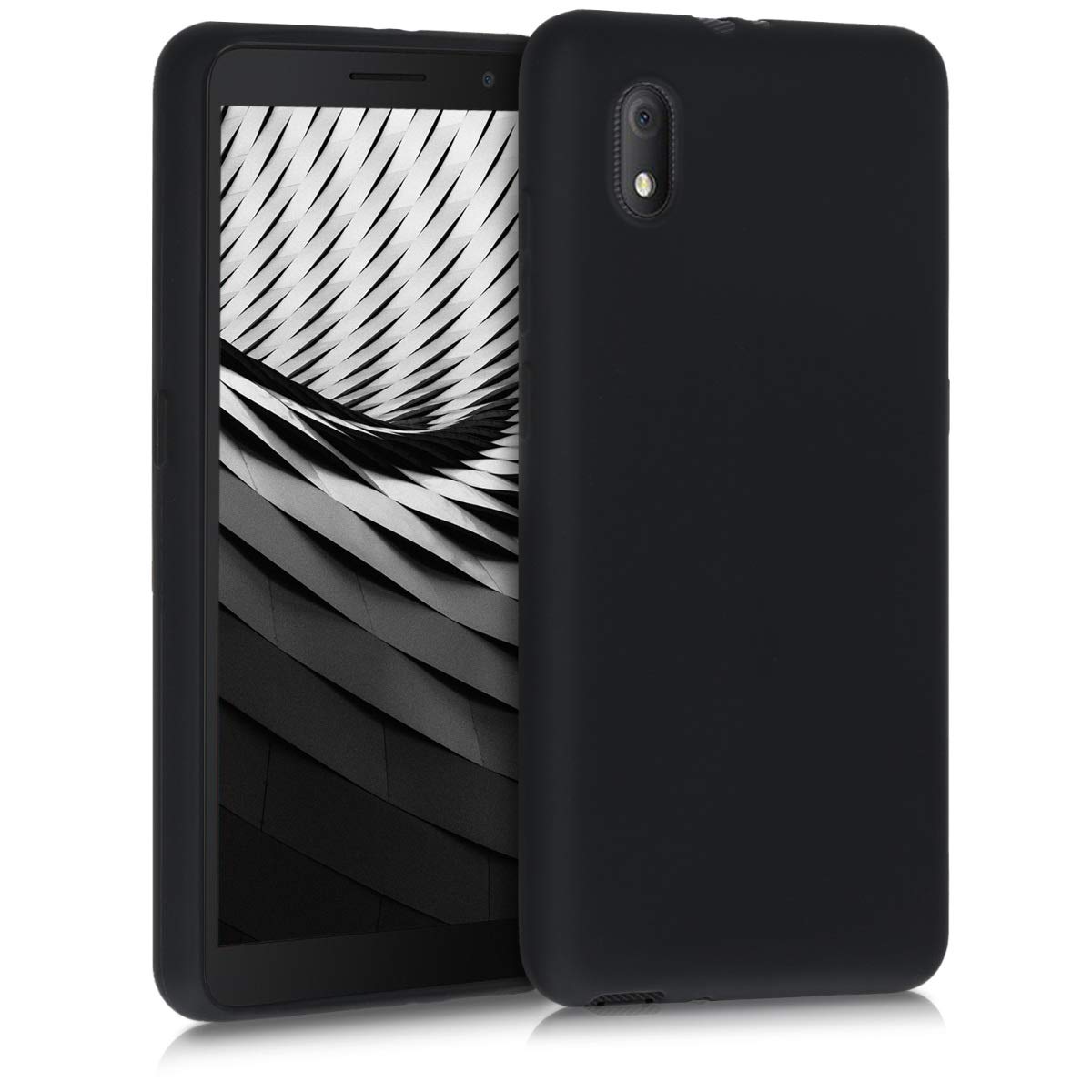 kwmobile Case Compatible with Alcatel 1B (2020) Case - Soft Slim Protective TPU Silicone Cover - Black