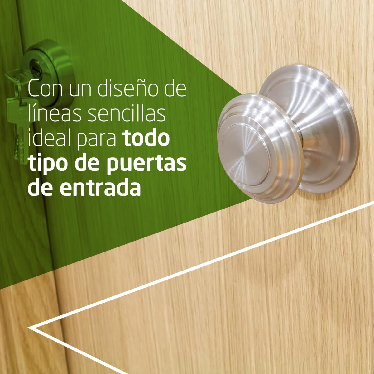 Amig - Pomo de Puerta - Fabricado en Latón - Tirador: Ø76 mm - Cromado mate -Macizo - Resistente al Frotamiento, Óxido y Corrosión