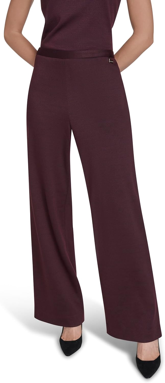 HALSTON womens Wide Leg Pull on Pant - Image 2