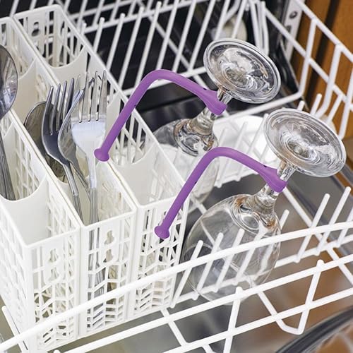 Miniatura 7 de Protector de copas de silicona, soporte de silicona para lavavajillas, soporte de copa de anclaje flexible, protector de vidrio, soporte fijo