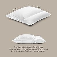 Vista 6 de FOSSFLAKES Almohada de apoyo para el cuello para personas que duermen de lado con funda, almohada ergonómica, relleno alternativo de plumón 23.6 x