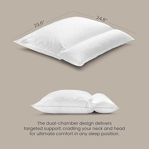 Miniatura 6 de FOSSFLAKES Almohada de apoyo para el cuello para personas que duermen de lado con funda, almohada ergonómica, relleno alternativo de plumón 23.6 x