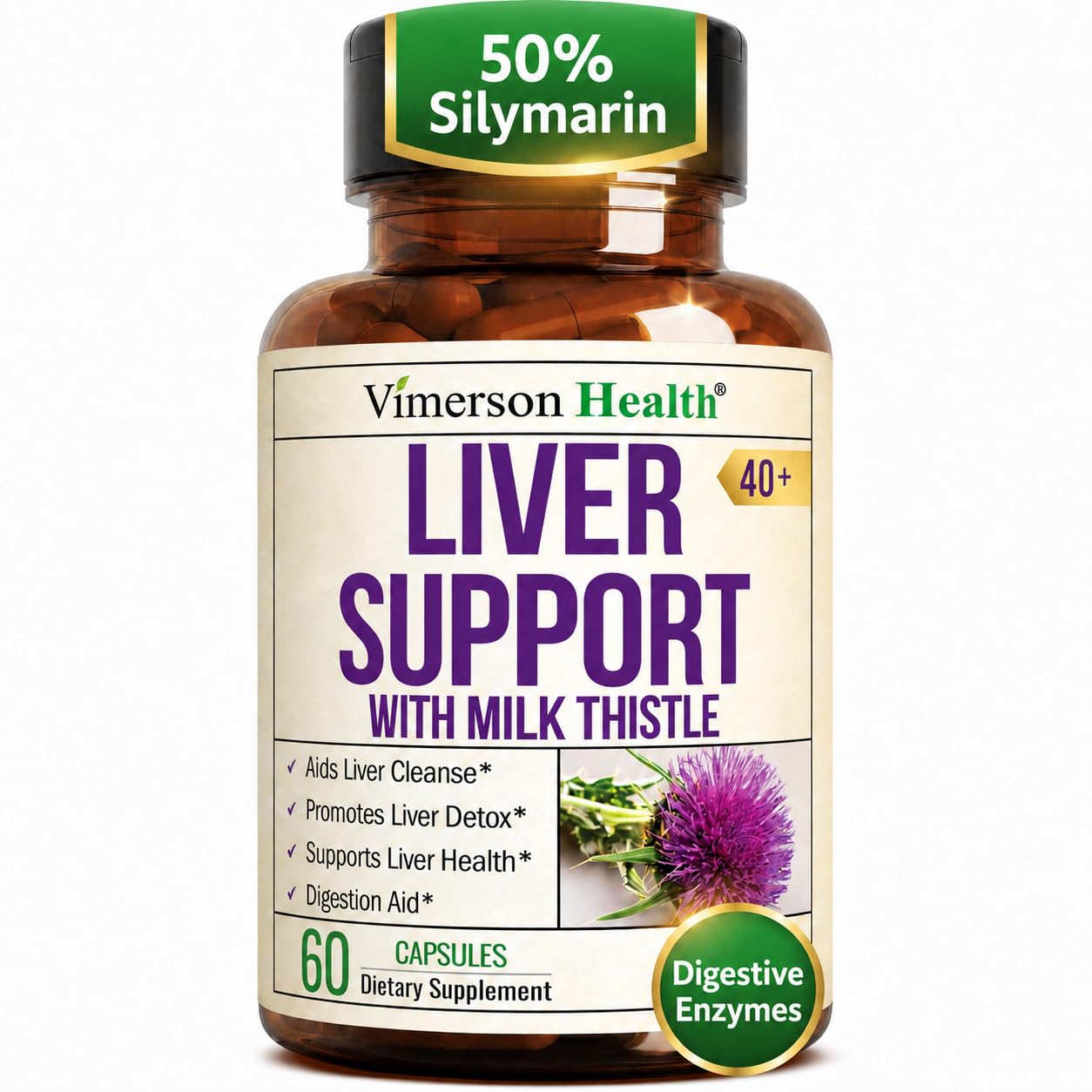 Liver Support – Liver Cleanse Detox & Repair – Silymarin Milk Thistle, 60ct