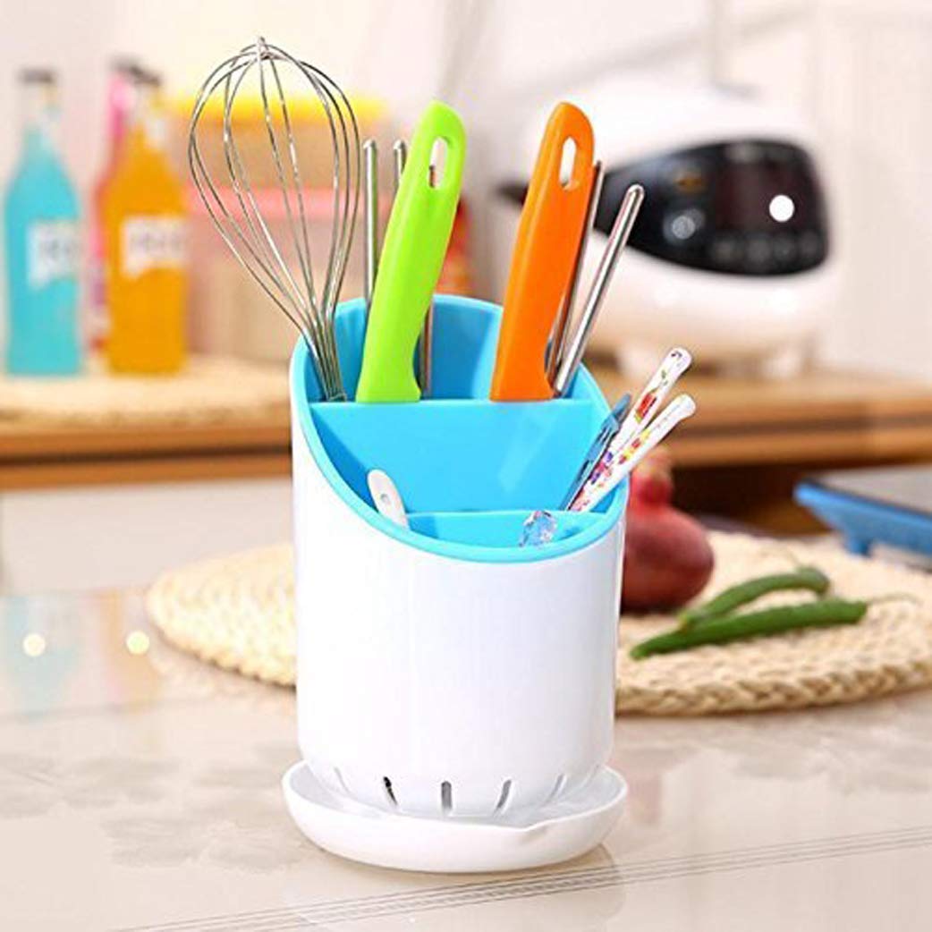 GION Cutlery Holder Strainer Drainer Spoon Fork Organizer Protective Knife Draining Slot Dryer Storage Dock