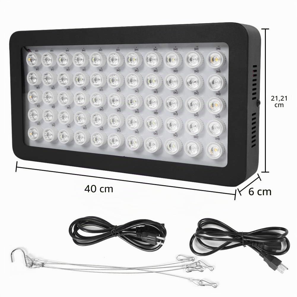 165W LED Aquarium Light, Full Spectrum Dimmable LED Coral Light, 2 interruptores para Agua Salada Reef White Blue Aquarium Lighting Marine Reef Tank