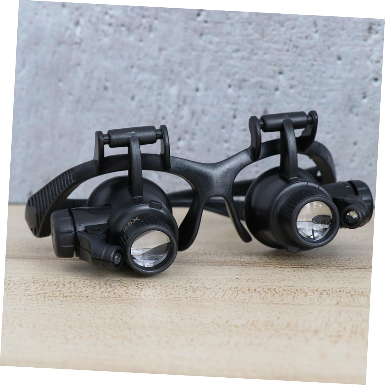 KONTONTY 4X Magnification Jeweler Watch Repair Magnifier Glasses Led Light Loupe Headb