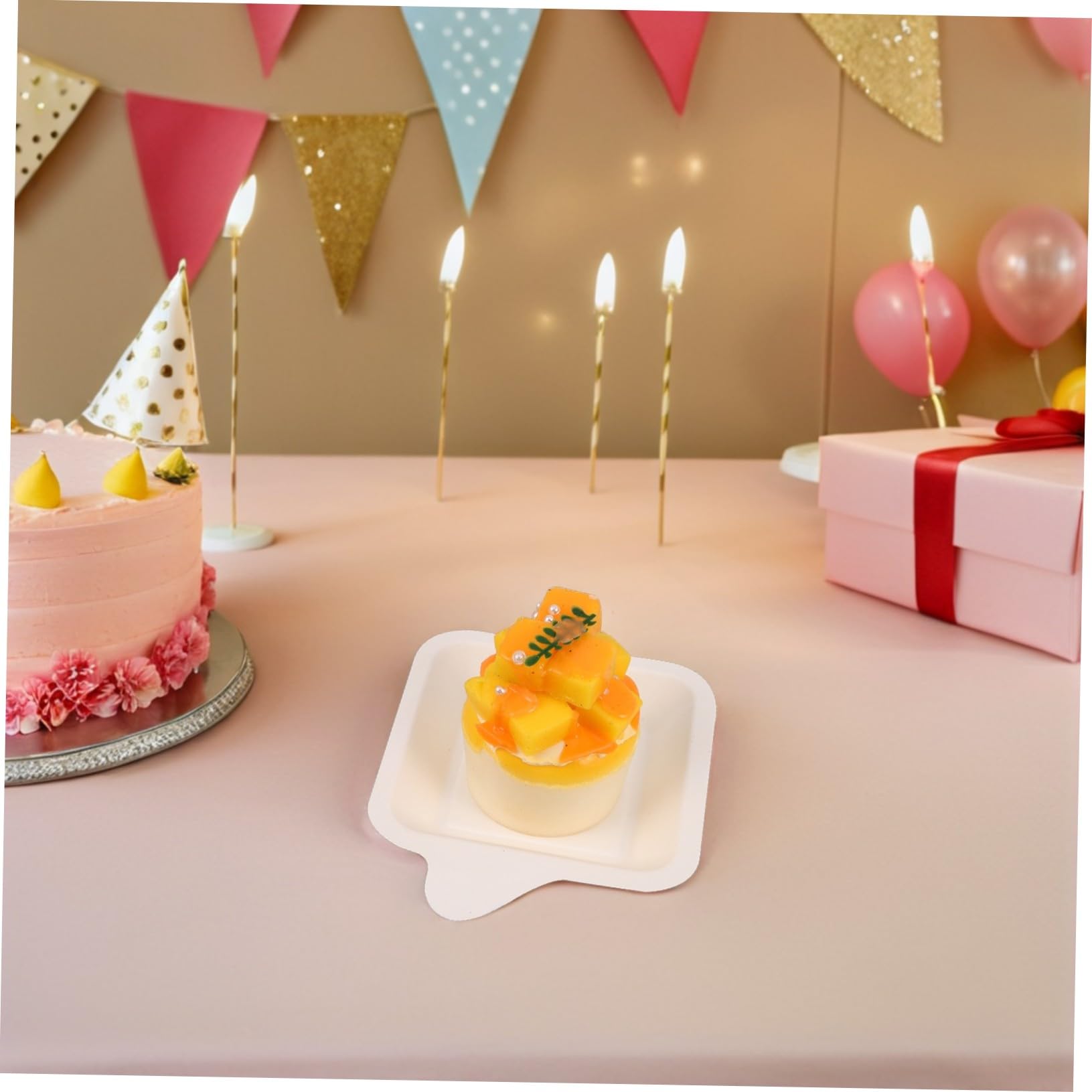 Platos Cuadrados Pequeños de Papel Blanco para Tartas de Cumpleaños 100