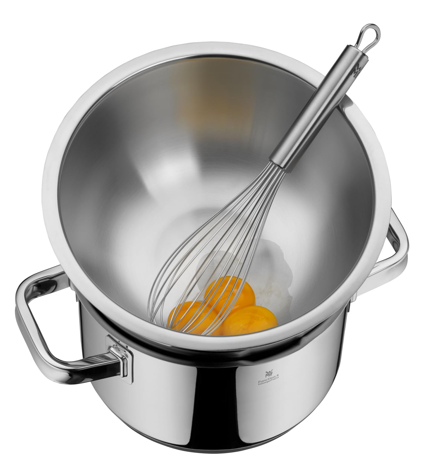WMF Set 2-teilig Profi Plus Rührblitz mit Reduzierring 32 cm, Cromaragan Edelstahl teilmattiert und Gourmet Küchenschüssel-Set (2-teilig) 22 und 24 cm, Cromargan Edelstahl, multifunktional, stapelbar