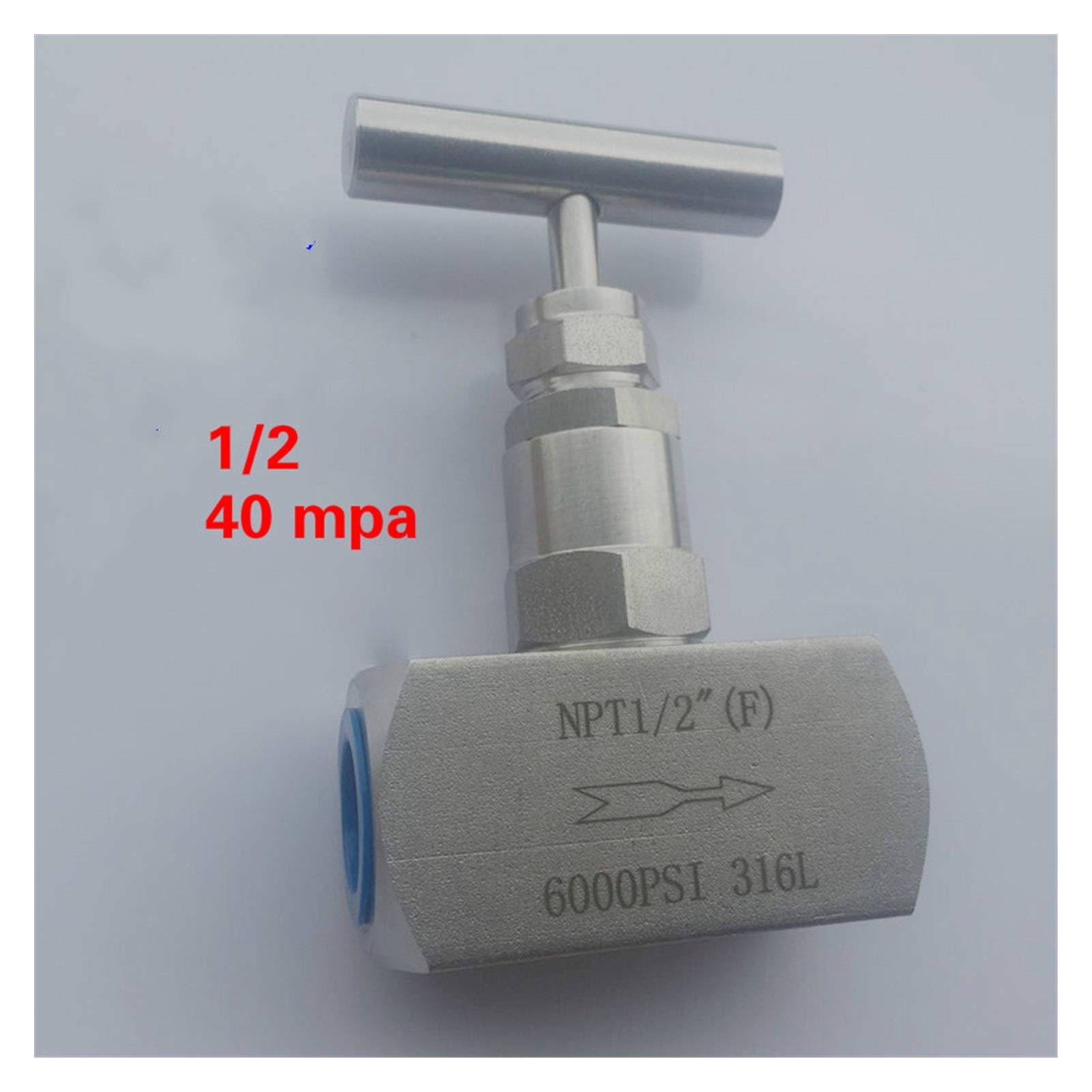 316 de acero inoxidable alta presión la válvula aguja rosca hembra / 4 3/8 1/2 Control Flujo NPT1 Con mango una Forma,Utilidad Universal(1/4")