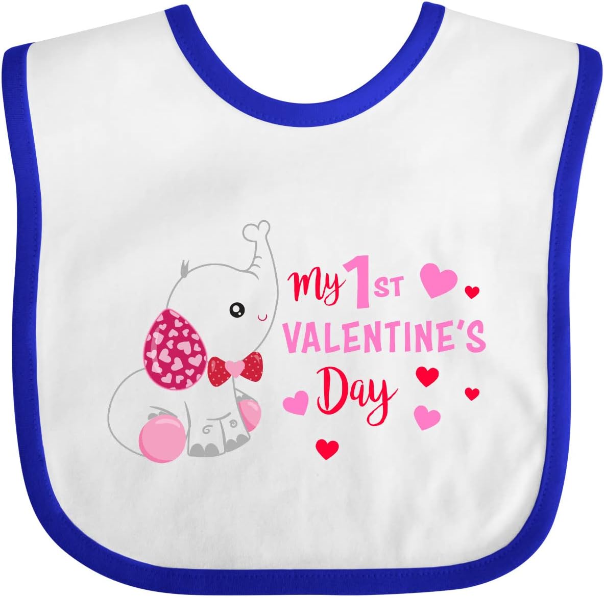 inktastic My 1st Valentine's Day with Elephant Baby Bib