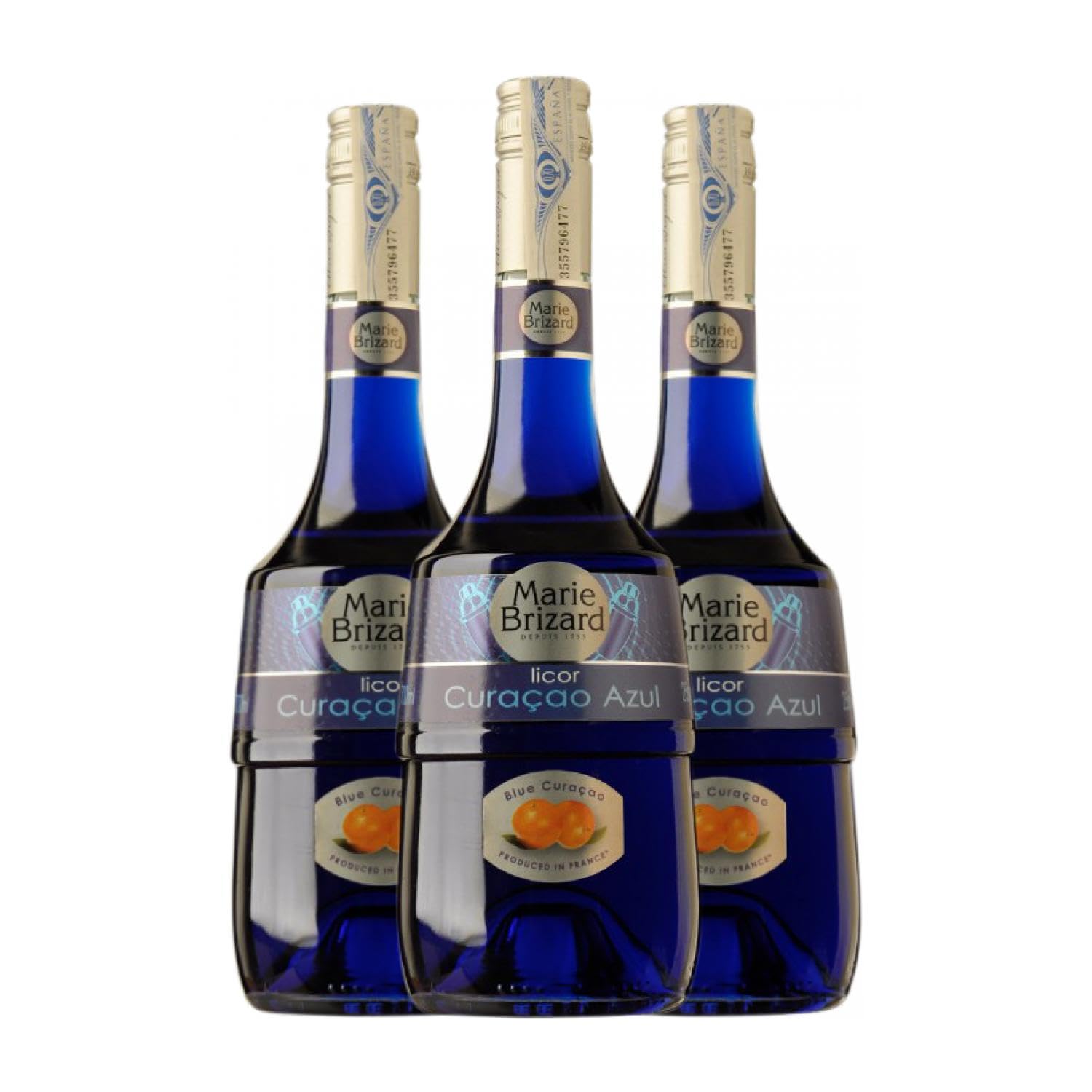 Licores Marie Brizard Blue Curaçao 70 cl (Caja de 3 Botellas de 70 cl)