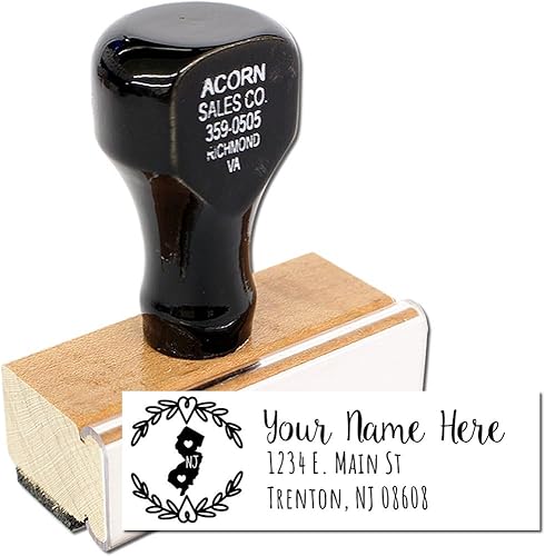 Miniatura 412 de State Love - Sello de dirección autoentintado para Texas, caja rosa, púrpura o negra, impresiones limpias y nítidas, diseño rectangular, tamaño 7/8